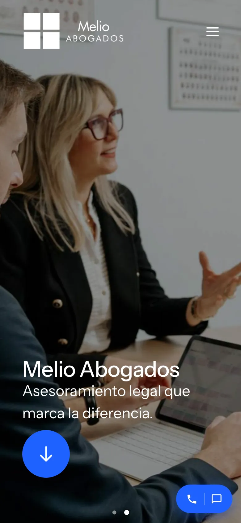 Captura móvil de la web de melioabogados.com