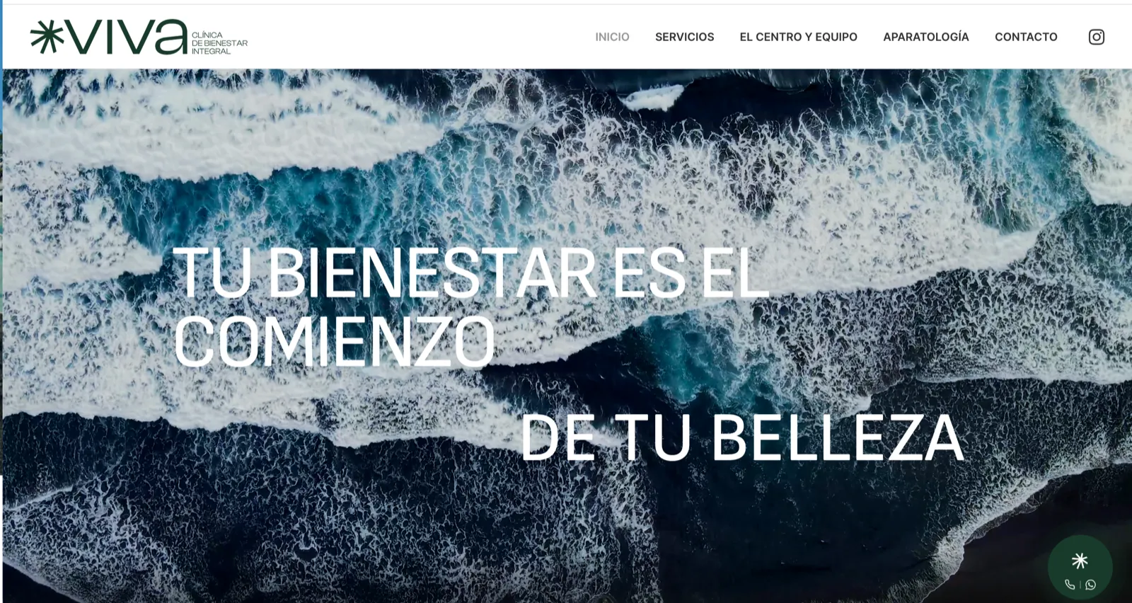 Captura de escritorio de la web de vivaclinica.es